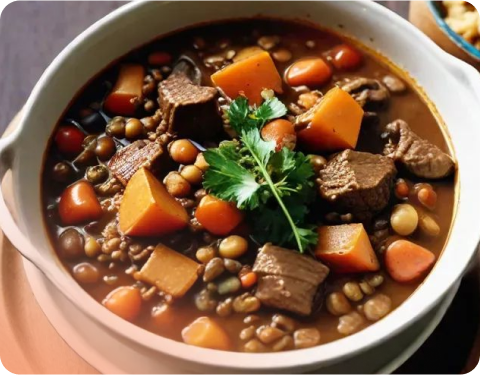 Beef, lentil and vegetable stew