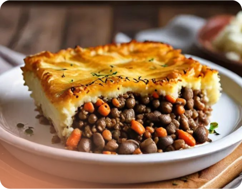 Lentil and mushroom shepherd’s pie