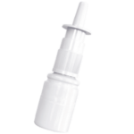 Unmarked white bottle of nasal spray.